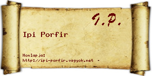 Ipi Porfir névjegykártya